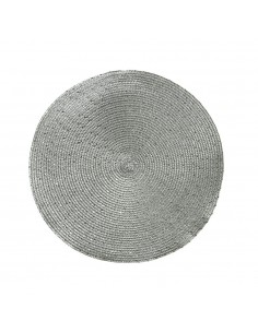 Mantel individual color plata redondo, ø38 x 0,2 cm
