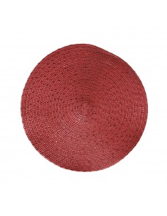 Mantel individual color rojo redondo, ø38 x 0,2 cm
