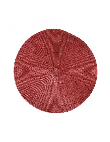 Mantel individual color rojo redondo, ø38 x 0,2 cm