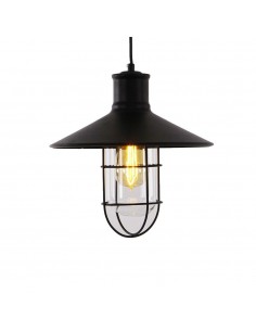 Lámpara de techo metalica vintage e27 60w color negro ø27 x 28 cm