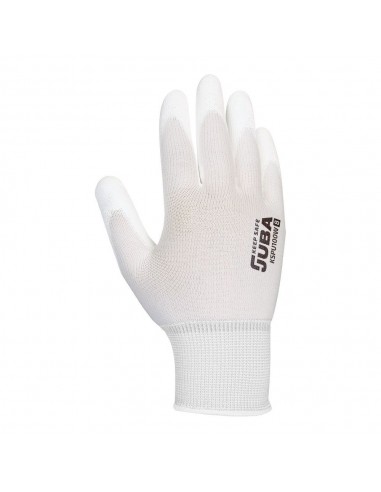 Guante poliéster con palma poliuretano, keep safe, blanco, t-08