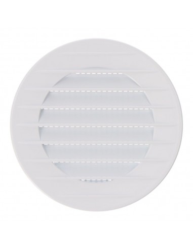 Rejilla ventilación redonda empotrable con mosquitera ø70mm abs blanca