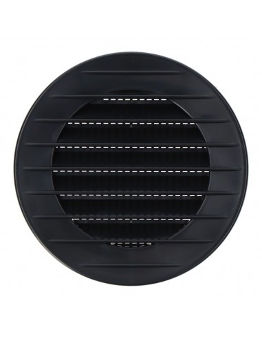 Rejilla ventilación redonda empotrable con mosquitera ø70mm abs gris antracita