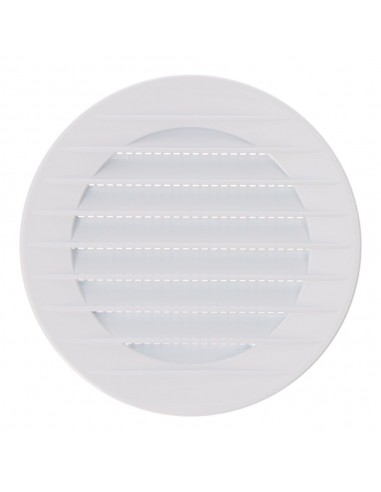 Rejilla ventilación redonda empotrable con mosquitera ø80mm abs blanca