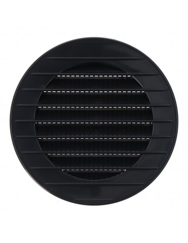 Rejilla ventilación redonda empotrable con mosquitera ø80mm abs gris antracita