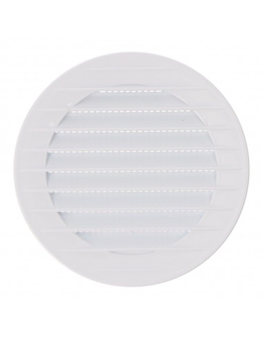 Rejilla ventilación redonda empotrable con mosquitera ø90mm abs blanca