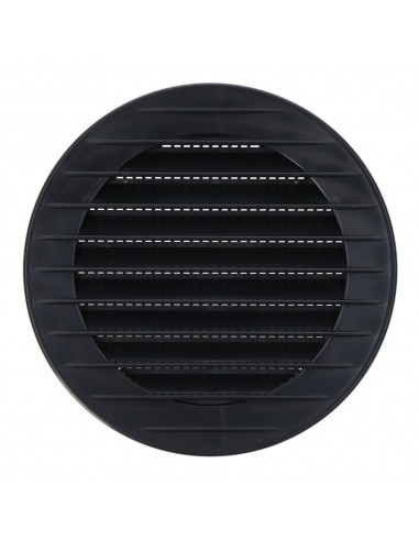Rejilla ventilación redonda empotrable con mosquitera ø90mm abs gris antracita