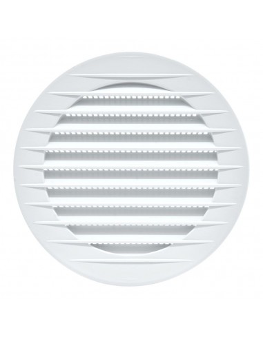 Rejilla ventilación redonda empotrable con mosquitera ø100mm abs blanca