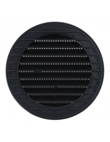 Rejilla ventilación redonda empotrable con mosquitera ø100mm abs gris antracita