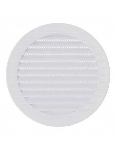 Rejilla ventilación redonda empotrable con mosquitera ø120mm abs blanca