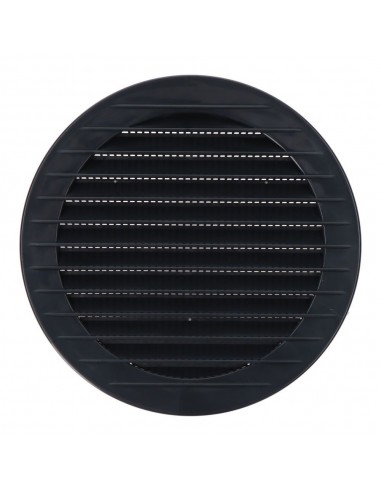 Rejilla ventilación redonda empotrable con mosquitera ø120mm abs gris antracita