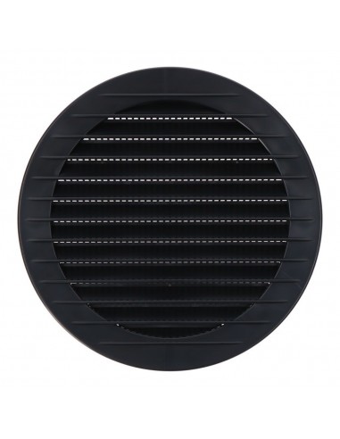 Rejilla ventilación redonda empotrable con mosquitera ø125mm abs gris antracita