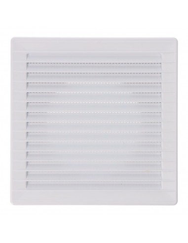 Rejilla ventilación cuadrada empotrable ø 100mm con mosquitera 170x170x10mm abs blanca