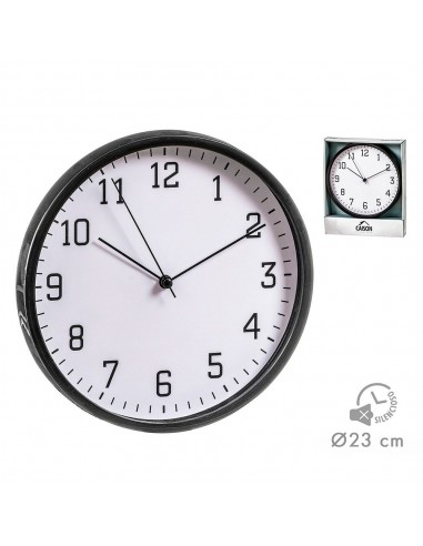 Reloj pared blanco/negro ø21,5 cm
