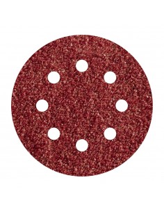 Pack 5 hojas de lijar adhesivas, corindón grano 80 perforadas ø125mm 2070000 wolfcraft