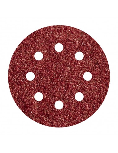 Pack 5 hojas de lijar adhesivas, corindón grano 80 perforadas ø125mm 2070000 wolfcraft