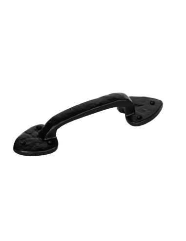 Tirador de puerta, de hierro forjado con acabado negro, 210 mm