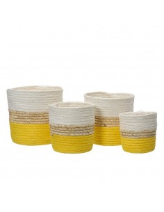 Cubre macetero de cuerda de papel tricolor, set de 4 piezas