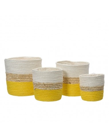 Cubre macetero de cuerda de papel tricolor, set de 4 piezas