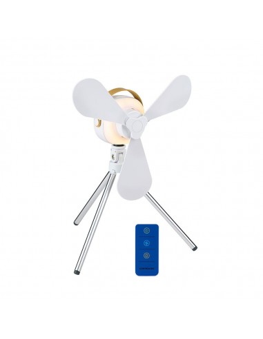 Ventilador de sobremesa, recargable con usb, 3 aspas, 4 velocidades, con mando