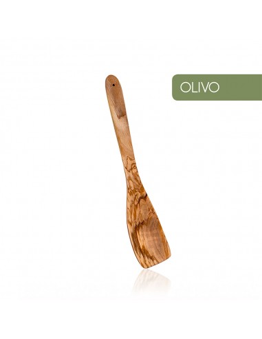 Espatula curvada madera de olivo 30 cm metaltex