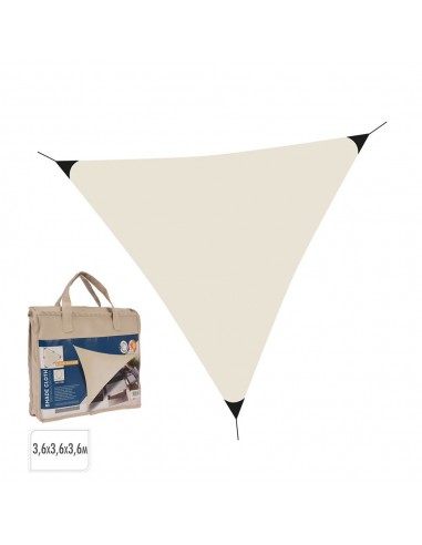 Toldo vela triángulo 3,60 x 3,60 x 3,60 m color crema