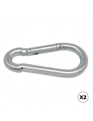 Mosquetón bombero, sin seguro, modelo msq01, de acero con acabado galvanizado, 2 uds, 5 x 50 mm, blister