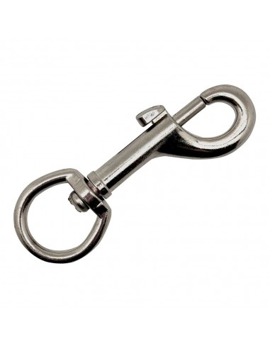 Mosquetón llavero anilla, modelo msq05, de acero con acabado niquelado, 82 mm, blister