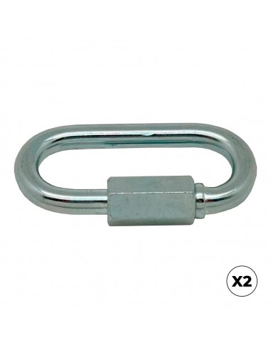 Eslabón rápido, modelo esl01, de acero con acabado galvanizado, 2 uds, ø4 mm, blister