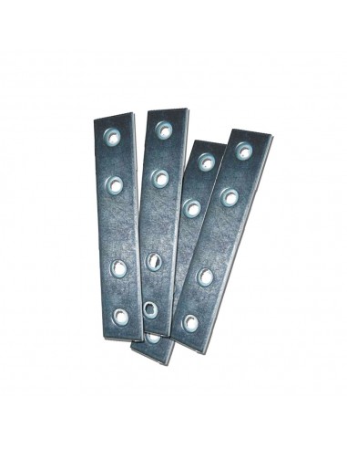 Placa recta, unión, modelo plc02, de acero con acabado zincado, 100 x 15 x 2 mm, 4 uds, blister