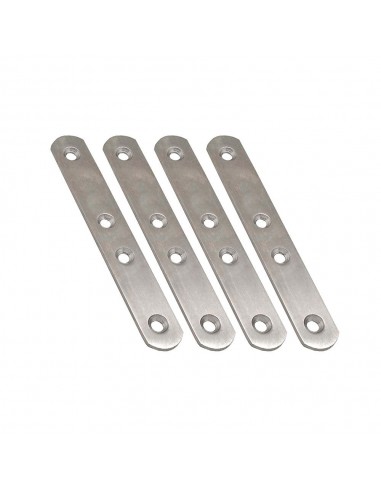 Placa recta, unión, modelo plc14, de acero con acabado inoxidable, 120 x 19 x 2 mm, 4 uds, blister