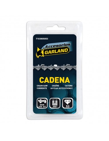 Cadena de motosierra para espada de 14 pulg / 35 cm, 53 eslabones, 3/8 pulg b.p., espesor 0,050 pulg / 1,3 mm