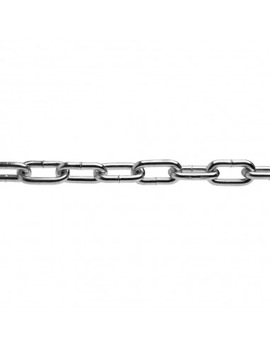 Cadena eslabones, modelo din 5685, de acero con acabado zincado, ø3 mm, caja de 63 m