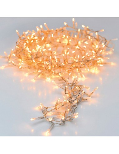 Guirnalda con función fija, uso exterior, blanco cálido, cable transparente, 180 leds, 13,50 m