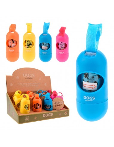Portabolsas + rollo de 20 bosas higiénicas colores surtidos