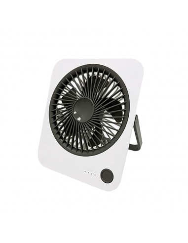 Ventilador de sobremesa recargable blanco y negro, 1200 mah, 165 x 140 x 32,5 mm