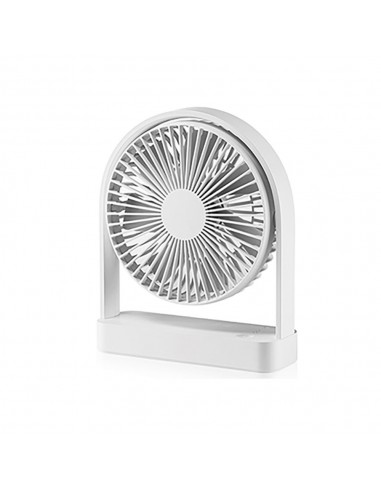 Ventilador de sobremesa recargable blanco, 2000 mah, 173 x 56 x 209 mm