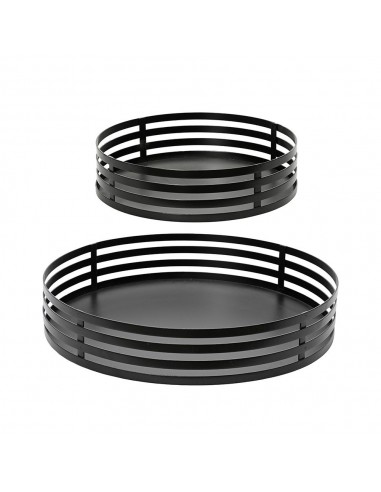 Juego bandejas de hierro negro ø38 y ø28 cm, 2 uds