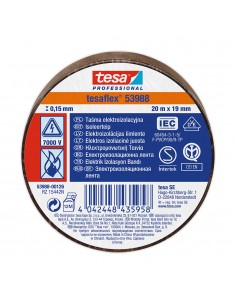 Cinta aislante homologada marrón 20m x 19mm 53988 tesa