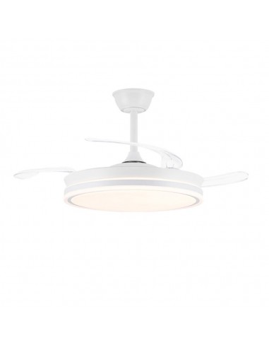 Ventilador de techo led 3cct aspas retráctiles evo smart 72 w 7920 lm blanco, aspas ø106 cm, plafón ø48,5 cm, altura 32 - 42 ...