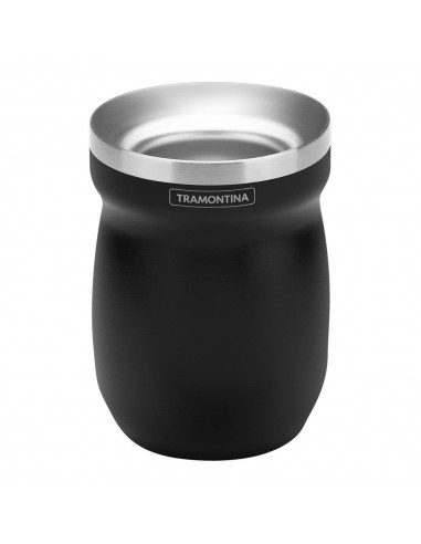 Recipiente para mate de acero inoxidable negro 240 ml