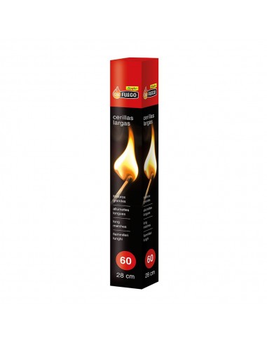 Cerillas largas okfuego 28 cm, 60 uds