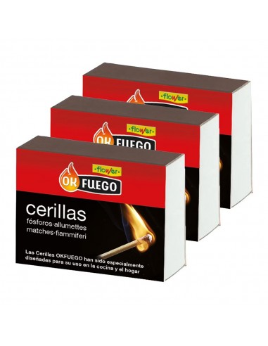 Cerillas de cocina okfuego, 100 uds x 3 cajas