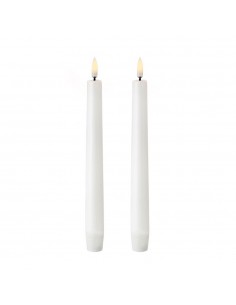 Vela de cera led color blanco ø2,2 x 24,5 cm. pack 2 uds