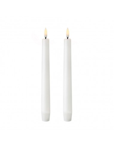 Vela de cera led color blanco ø2,2 x 24,5 cm. pack 2 uds