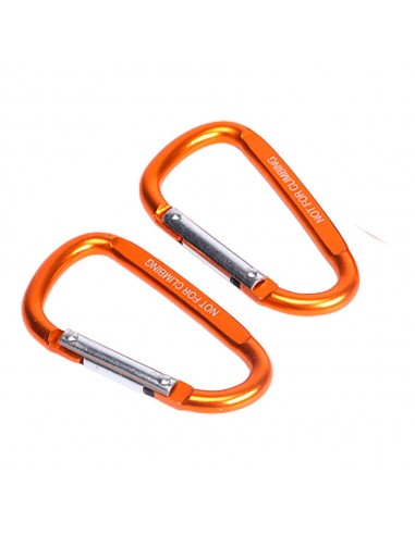 Mosquetón, de aluminio con acabado naranja, 60 mm, 2 uds, blister
