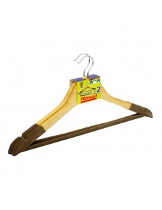 Perchas madera con terciopelo, 2 uds