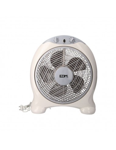 Ventilador box fan, blanco/gris, potencia 45 w, 60db, aspas ø30,5 cm 38,5 x 13 x 46 cm