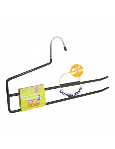 Percha antideslizante para 2 pantalones, color azul
