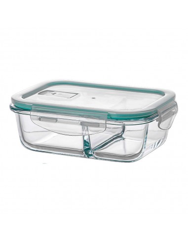 Fiambrera borosilicato dos compartimientos hermética 630 ml
